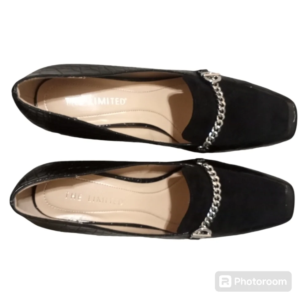 The Limited Benton Block Heel Loafer Black 9.5 M - Picture 4 of 15